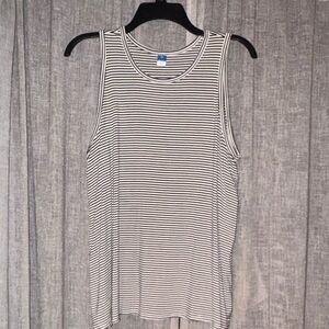 Striped Black and White Women's Luxe Tank Top Old Navy